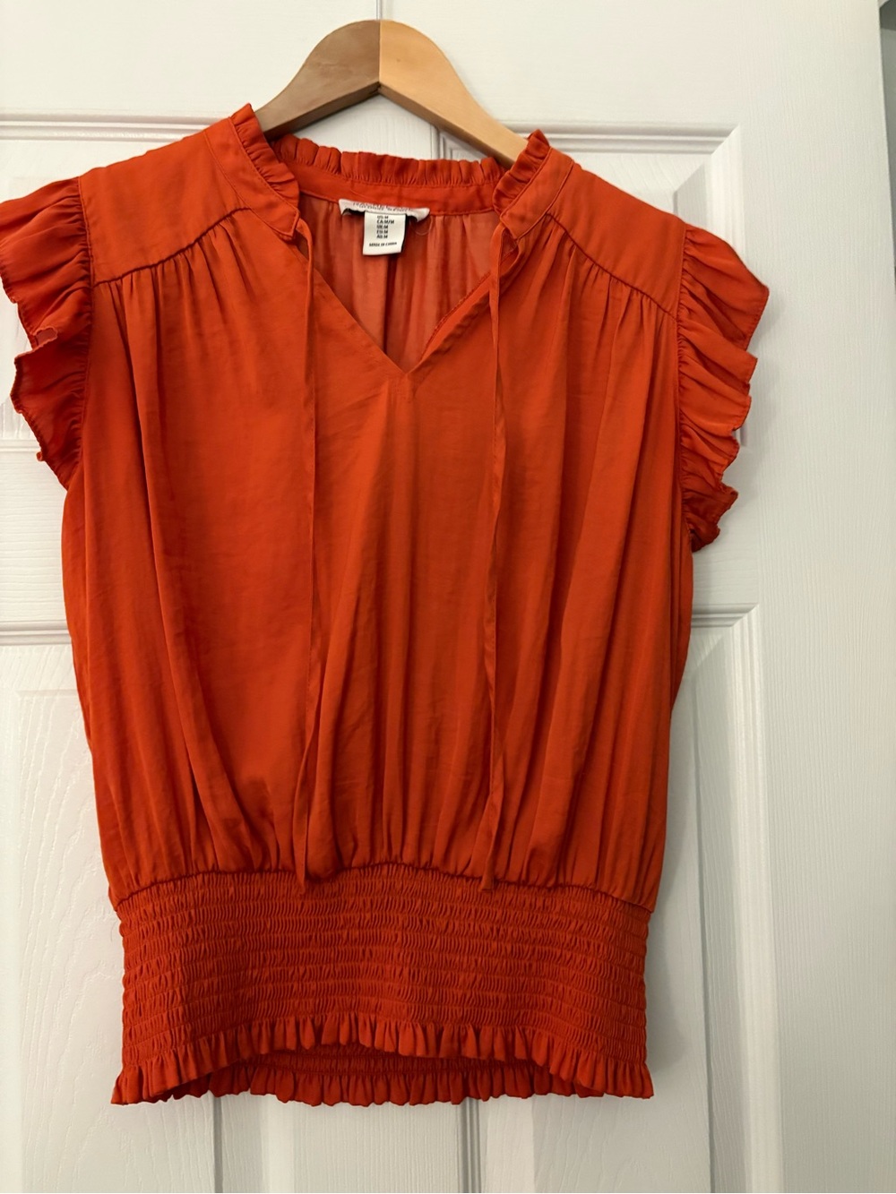 Rachel Zoe Poppy Ruffle Sleeve Smocked Waist Blouse